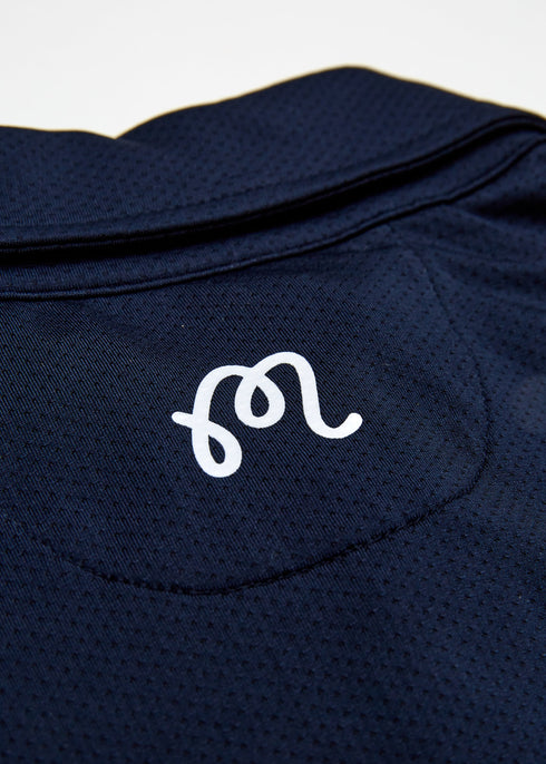 Malbon EVERGREEN RAGLAN SLEEVE MESH POLO navy